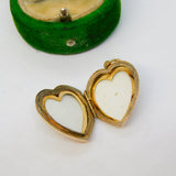 9ct Gold & Mother of Pearl 'W' Initial Sweetheart Locket Pendant Antique c1920