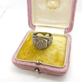 WWII Sterling Silver 'Tunis' Signet Ring Prisoner of War Antique c1945