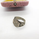 WWII Sterling Silver 'Tunis' Signet Ring Prisoner of War Antique c1945