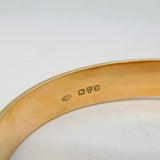 Gold on Sterling Silver Floral Pattern Bangle Bracelet Vintage 1950 Chester