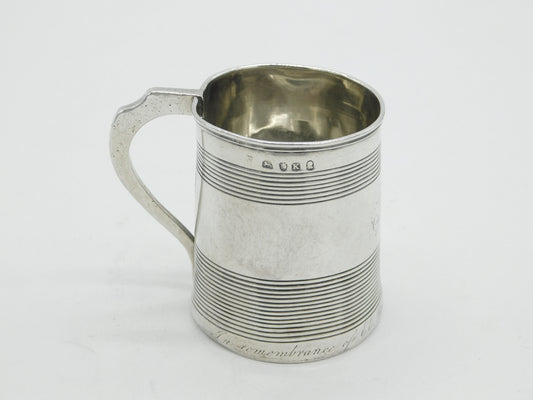 George III Sterling Silver Mourning Inscription Tankard Antique 1805 London