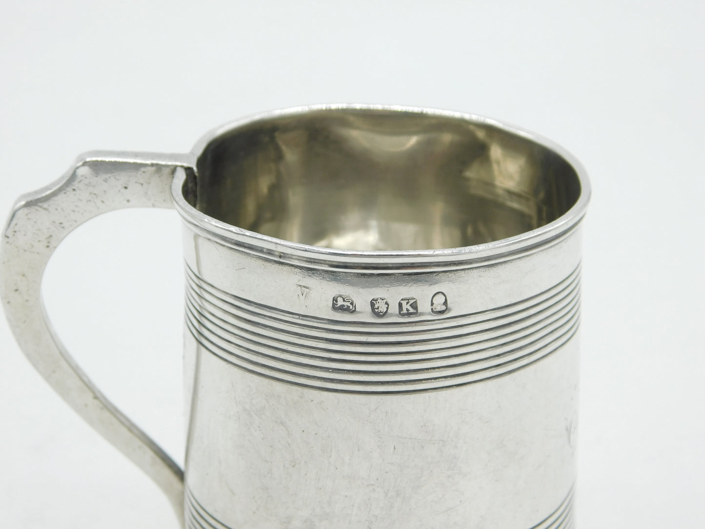 George III Sterling Silver Mourning Inscription Tankard Antique 1805 London