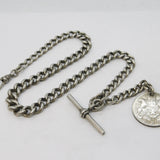 Victorian Sterling Silver Graduating Albert Watch Chain Antique 1898 Birmingham