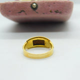 Edwardian 15ct Gold, Black Enamel, Seed Pearl & Diamond 'Memory' Mourning Ring 1906 Chester