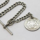 Victorian Sterling Silver Graduating Albert Watch Chain Antique 1898 Birmingham