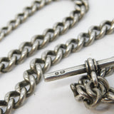 Victorian Sterling Silver Graduating Albert Watch Chain Antique 1898 Birmingham