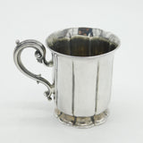 Victorian Sterling Silver Fluted Christening Mug 'Horace' Antique 1868 London