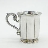 Victorian Sterling Silver Fluted Christening Mug 'Horace' Antique 1868 London