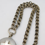 Victorian Sterling Silver Mourning Locket Necklace with Hair Insert Antique