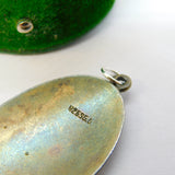 Norway Sterlong Silver Guilloche Enamel Squirrel Sunset Pendant Antique c1930