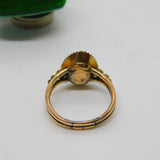 George III 9ct Gold Foil Back Paste & Seed Pearl Pear Shaped Ring Antique c1790