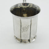 Victorian Sterling Silver Fluted Christening Mug 'Horace' Antique 1868 London