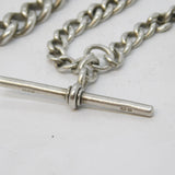 Victorian Sterling Silver Albert Watch Chain & Lock Fob Antique 1901 Birmingham