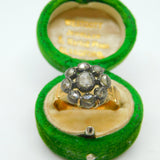 George III 18ct Gold Rose Cut Diamond Floral Cluster Ring Antique c1790