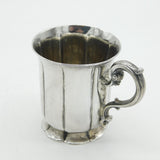 Victorian Sterling Silver Fluted Christening Mug 'Horace' Antique 1868 London