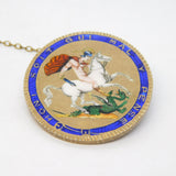 George III Sterling Silver Gilt & Enamel Crown Coin Brooch Antique 1820