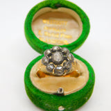 George III 18ct Gold Rose Cut Diamond Floral Cluster Ring Antique c1790