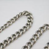 Victorian Sterling Silver Albert Watch Chain & Lock Fob Antique 1901 Birmingham