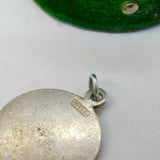 19th Century Sterling Silver Guilloche Enamel 'This Be Your Lucky Star' Pendant c1900