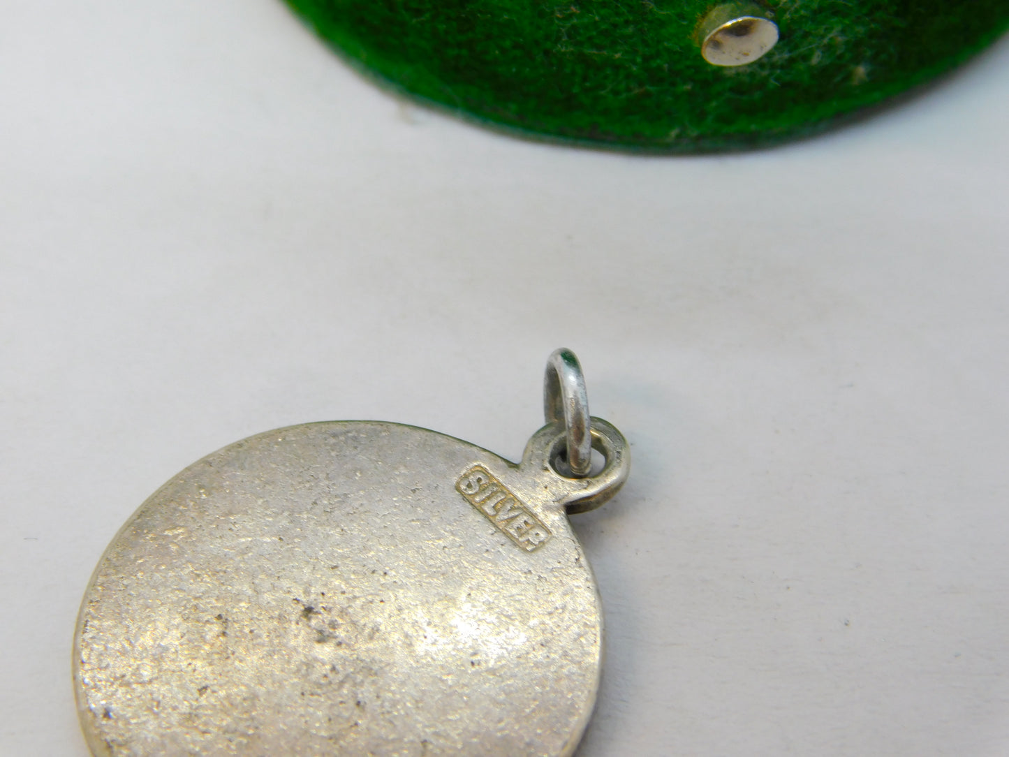 19th Century Sterling Silver Guilloche Enamel 'This Be Your Lucky Star' Pendant c1900