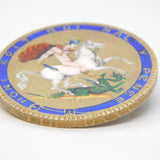 George III Sterling Silver Gilt & Enamel Crown Coin Brooch Antique 1820