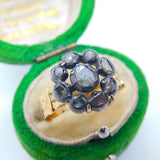George III 18ct Gold Rose Cut Diamond Floral Cluster Ring Antique c1790