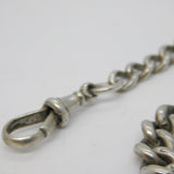 Victorian Sterling Silver Albert Watch Chain & Lock Fob Antique 1901 Birmingham