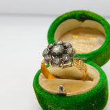 George III 18ct Gold Rose Cut Diamond Floral Cluster Ring Antique c1790