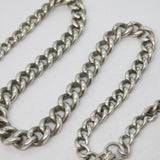 Victorian Sterling Silver Albert Watch Chain & Lock Fob Antique 1901 Birmingham