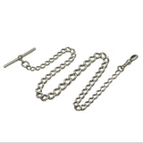 Edwardian Sterling Silver Graduating Albert Watch Chain Antique 1903 Birmingham