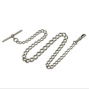 Edwardian Sterling Silver Graduating Albert Watch Chain Antique 1903 Birmingham