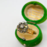 George III 18ct Gold Rose Cut Diamond Floral Cluster Ring Antique c1790
