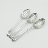 George III Set of Sterling Silver Fiddle Serving Spoons Antique 1765 London