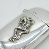 Victorian Sterling Novelty Frog Vesta Case Antique 1899 Chester