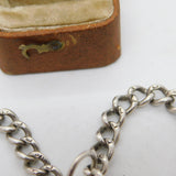 Edwardian Sterling Silver Double Albert Watch Chain Antique 1909 Chester