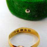 Victorian 22ct Yellow Gold Cabochon Turquoise Dress Ring Antique 1857 London
