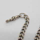 Edwardian Sterling Silver Double Albert Watch Chain Antique 1909 Chester