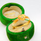 Victorian 22ct Yellow Gold Seed Pearl Set Sweetheart Ring Antique 1887 London