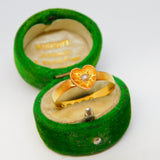 Victorian 22ct Yellow Gold Seed Pearl Set Sweetheart Ring Antique 1887 London