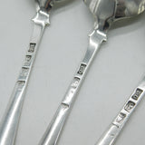 George III Set of Sterling Silver Fiddle Serving Spoons Antique 1765 London