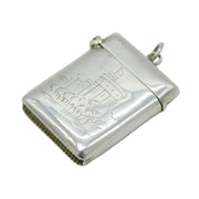Victorian Sterling Silver Windsor Castle Souvenir Vesta Case Antique Birmingham