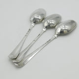 George III Set of Sterling Silver Fiddle Serving Spoons Antique 1765 London