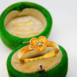 Victorian 22ct Yellow Gold Seed Pearl Set Sweetheart Ring Antique 1887 London