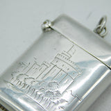 Victorian Sterling Silver Windsor Castle Souvenir Vesta Case Antique Birmingham