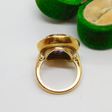 George III 18ct Yellow Gold, Pearl, Amethyst & Diamond Target Ring Antique c1820