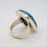 Studio Jewellery Sterling Silver Turquoise Set Statement Ring Vintage c1980