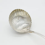 Early Georgian Sterling Silver Large Scallop Bowl Ladle Antique 1774 London