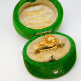 Victorian 22ct Yellow Gold & Seed Pearl Floral Dress Ring Antique 1881 Birmingham