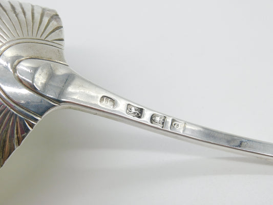 Early Georgian Sterling Silver Large Scallop Bowl Ladle Antique 1774 London