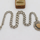 Victorian Sterling Silver Graduating Albert Watch Chain Antique 1900 Birmingham